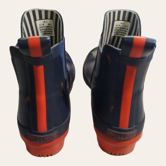 JOULES WELLIBOB Dachshund Dog Rain Boots Womans size 5 - Picture 4 of 11